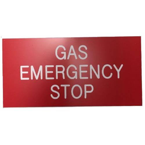 Accutherm Emergency Stop Label 250x125mm [LS-FS-EM-EMLABEL] Gas Safety Shut Off System